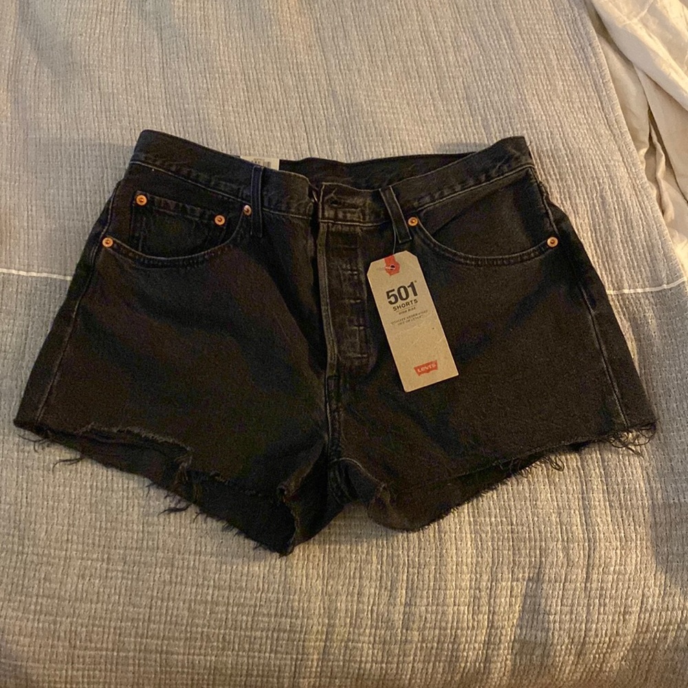 Levi’s I 501 high rise black shorts